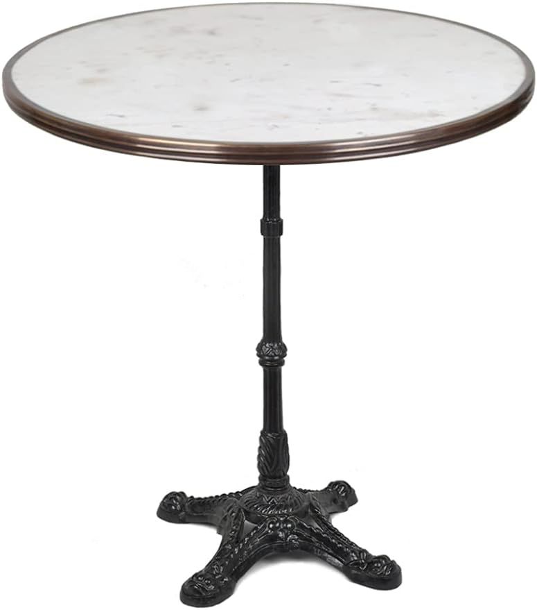 Bonnecaze French Bistro Table 28", White Marble with Pedestal Base | Amazon (US)