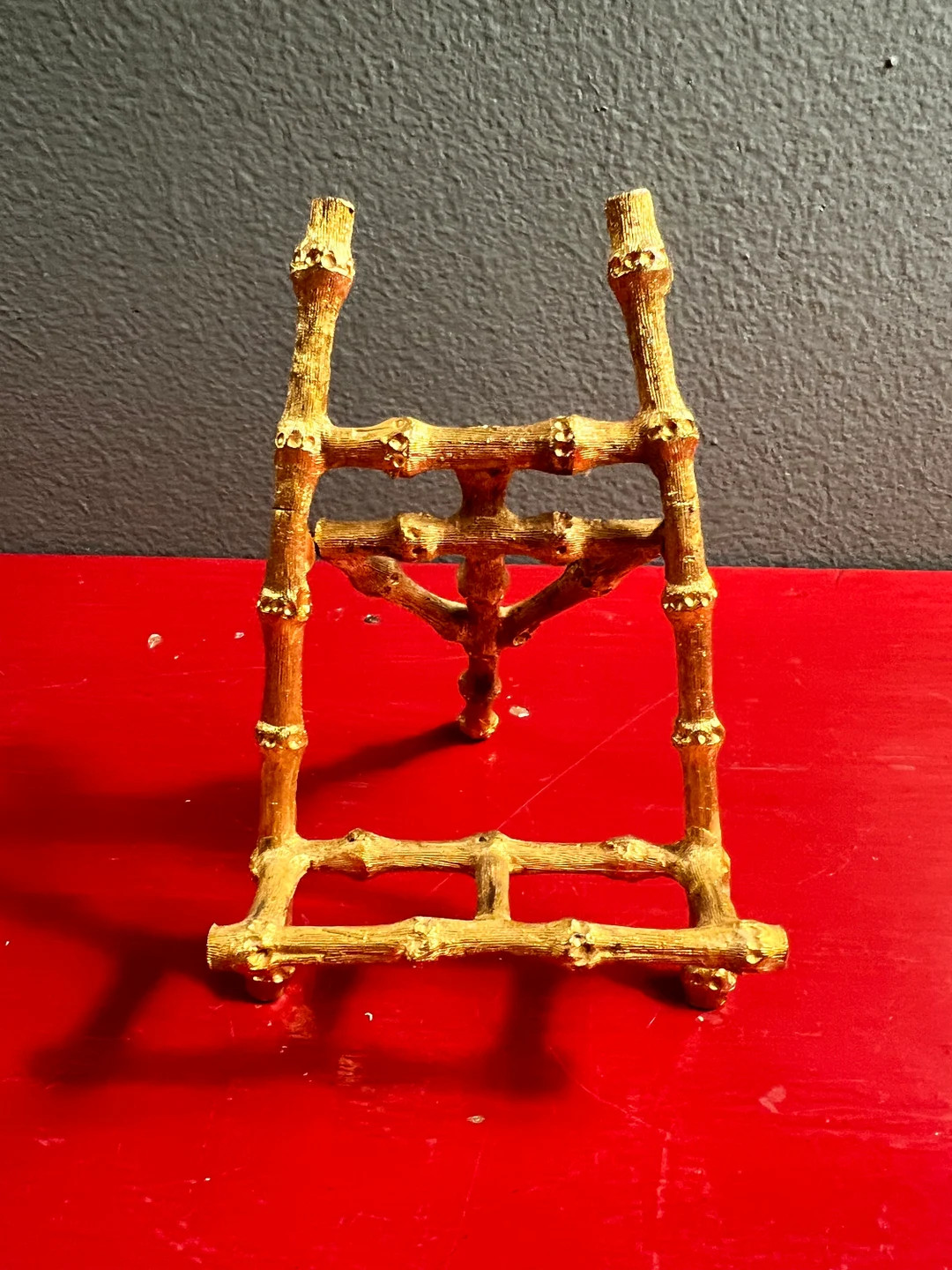 Vintage Brass Faux Bamboo Easel. MCM Hollywood Regency Gold Metal Tabletop Easel. Shiny Faux Bamb... | Etsy (US)