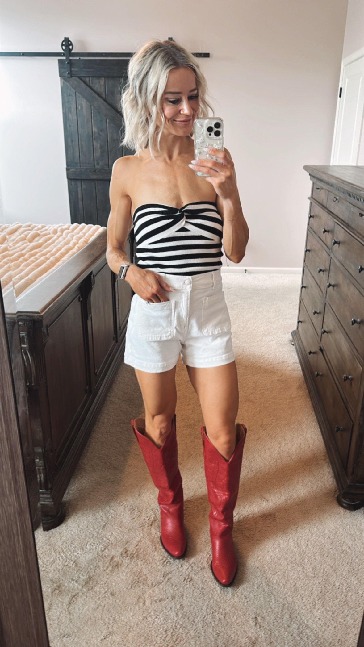 Easy Memorial Day weekend outfit. These little crop tops in the sweater material are so comfortable and available in several colors! I’m in an XS. I also love these Amazon boots… Short heel so they are comfortable to walk around in for hours!

#LTKSummerEdit #LTKFindsUnder50 #LTKTravel