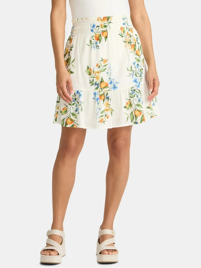 Time and Tru Women's Seersucker Fashion Skirt, Sizes XS-XXXL | Walmart (US)