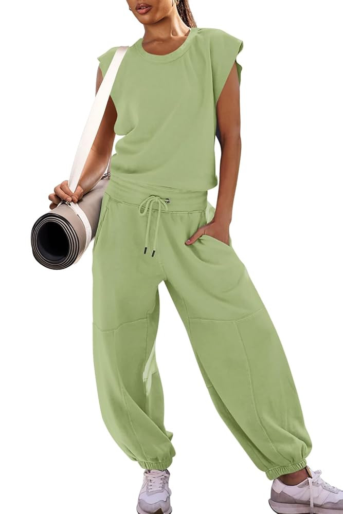 LAMISSCHE Womens Oversized Wide Leg Jumpsuit with Pockets Elastic Waist Workout Onesie Romper Ope... | Amazon (US)