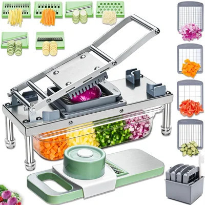 Vegetable Chopper Veggie Cutter Onion Food Potato Dicer with Container, Fruit Potato Salad Dicer, Dishwasher Safety, Easy Cleaning, Safety Hand Guards | Wayfair North America