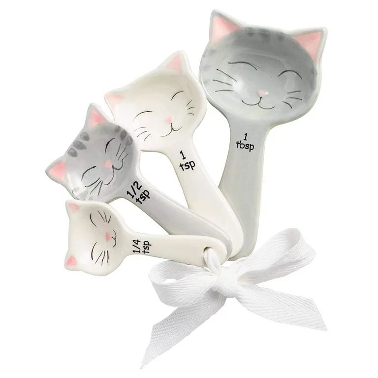 Toysdone Cat Shaped Ceramic Measuring Spoons - Perfect for Any Cat Lover - Cat Ceramic Measuring ... | Walmart (US)
