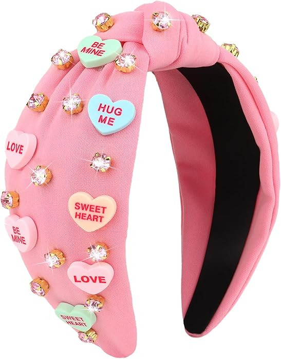 Casoty Valentine's Day Heart Headband, Pink, 1 Count (Pack of 1), Women, Adult Women, Valentine's... | Amazon (US)
