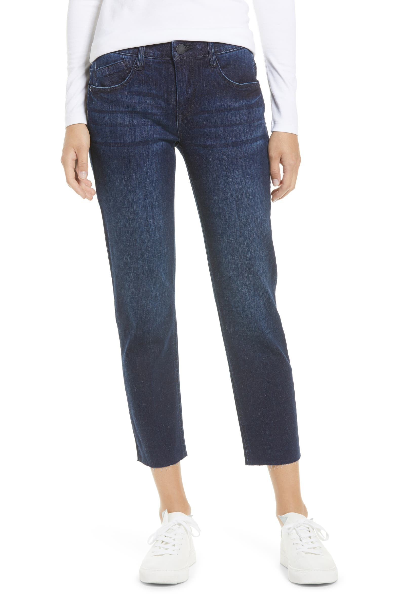 Ab-Solution Raw Hem Crop Straight Leg Jeans | Nordstrom