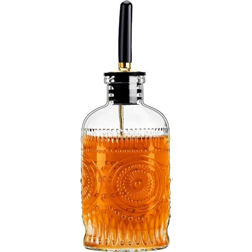 gegewawa Glass Coffee Syrup Dispenser Bottles 7 OZ, Simple Syrup Bottles with Metal Pour Spout, Syrup Dispenser for Coffee Bar Accessories for Maple Honey Syrup Oil and Sauces | Amazon (US)