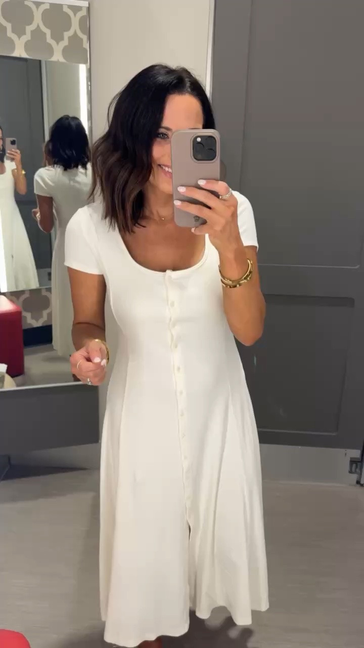 This dress is giving effortless summer 🤍 The fit is so flattering and the button-front detail makes it look way more expensive than it is. One of those throw-on-and-go pieces that still looks put together for brunch, church, vacation, or date night.

Target really nailed this one — comfy, feminine, and such a staple for summer.

✨ Size XS, 5’3 for reference

#LTKStyle #LTKFinds #TargetStyle #SummerDress #TargetFashion #AffordableStyle #ClassyStyle #FeminineFashion #SummerOutfit #LTKUnder50