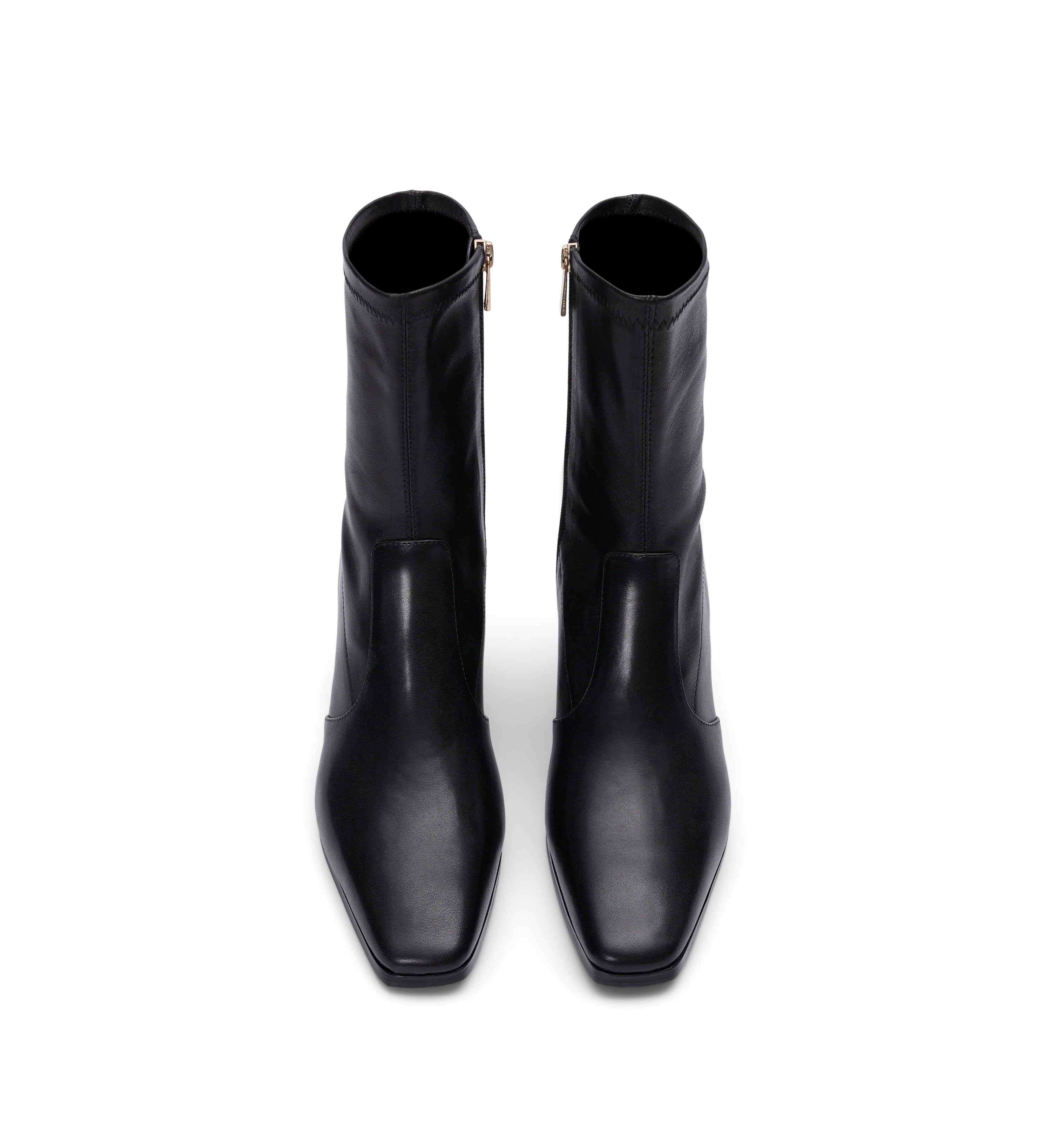 Nightingale Black Leather Heeled Boots - Bared Footwear | Bared Footwear