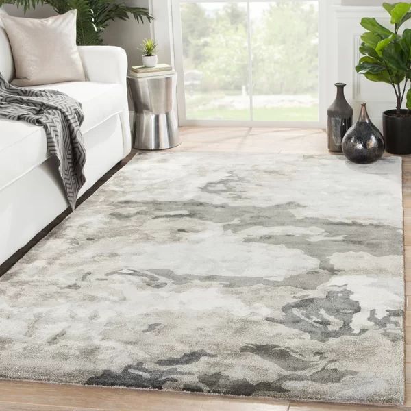 Fritts Abstract Handmade Tufted Gray Area Rug | Wayfair Professional