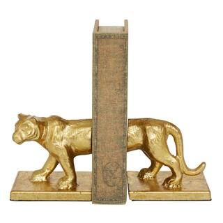 Litton Lane Gold Metal Glam Animals Bookends 5 in. x 4 in. (Set of 2) 89522 | The Home Depot