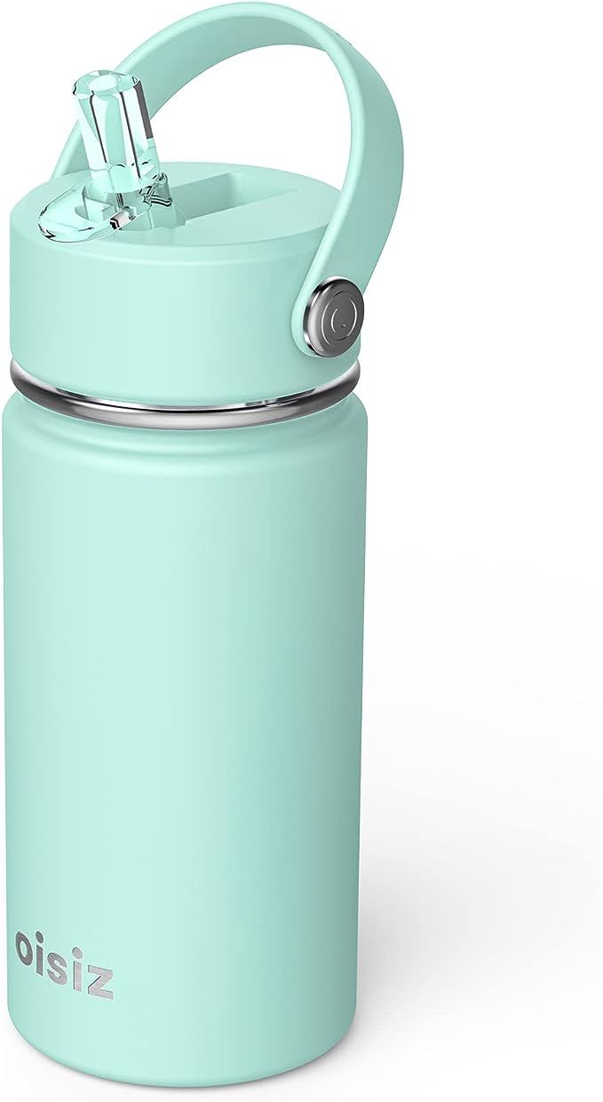 Oisiz Kids Water Bottle with Straw Lid 14oz, Vacuum Insulated 316 Stainless Steel Water Bottles f... | Amazon (US)