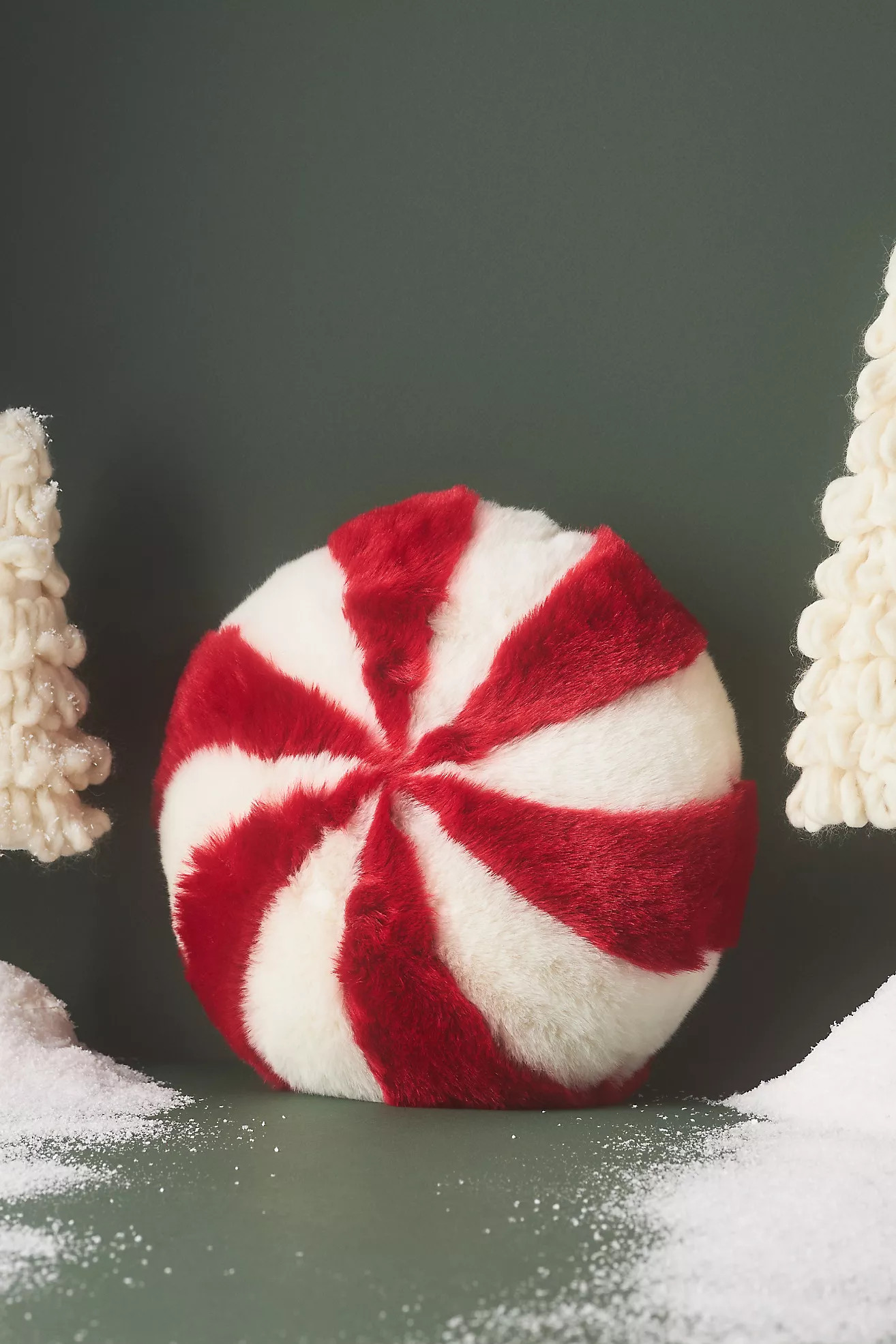 Peppermint Faux-Fur Pillow | Anthropologie (US)