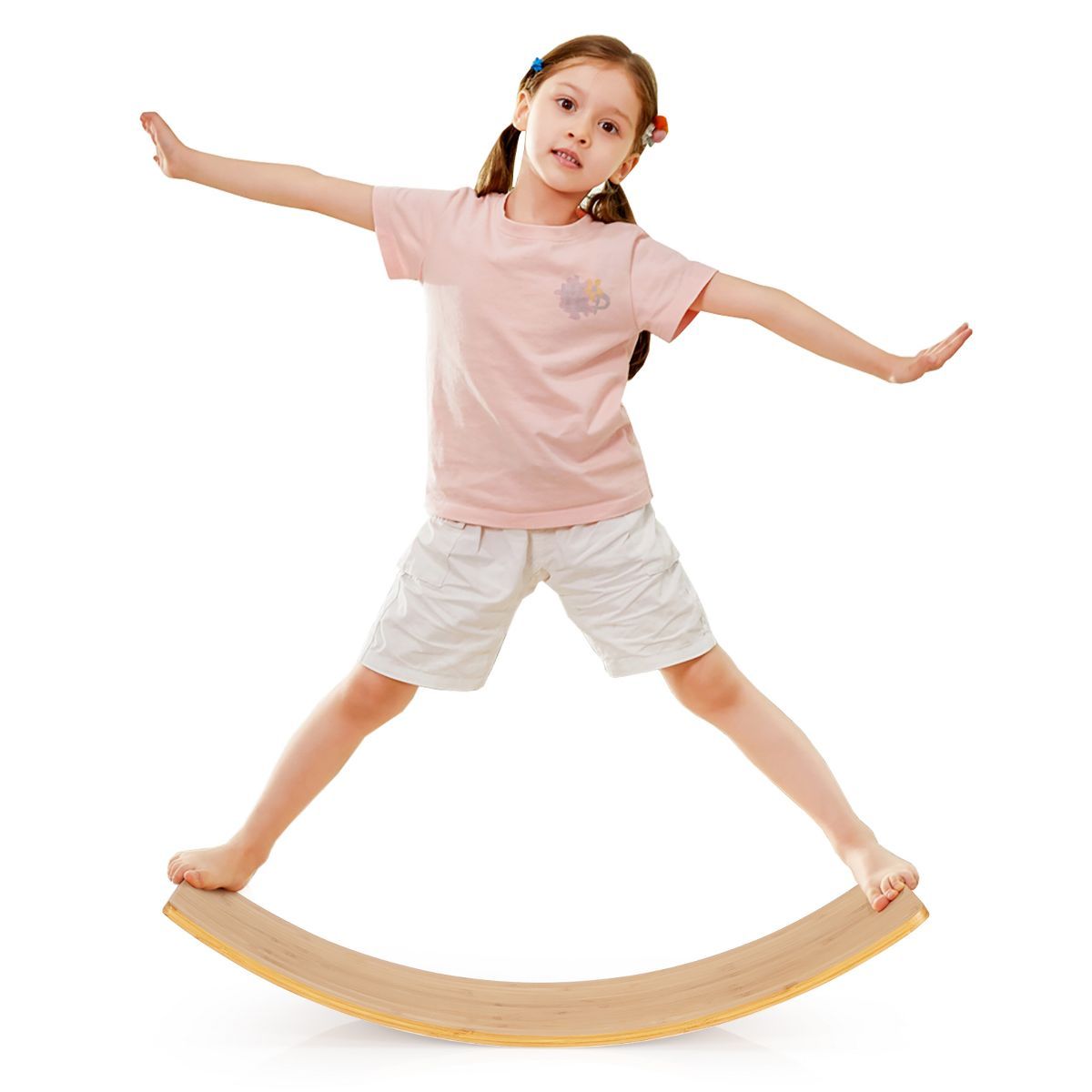 Babyjoy Wooden Wobble Balance Board 35.5" Rocker Yoga Curvy Board Toy Kids Adult | Target