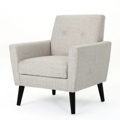 Contemporary Beige Club Chair - Fabric Covered, Birch Wood Base With Nailhead Trim, 30.33" X 31.00" 31.50", 25.00" Arm Height Enticing In Support, Mod | Wayfair North America