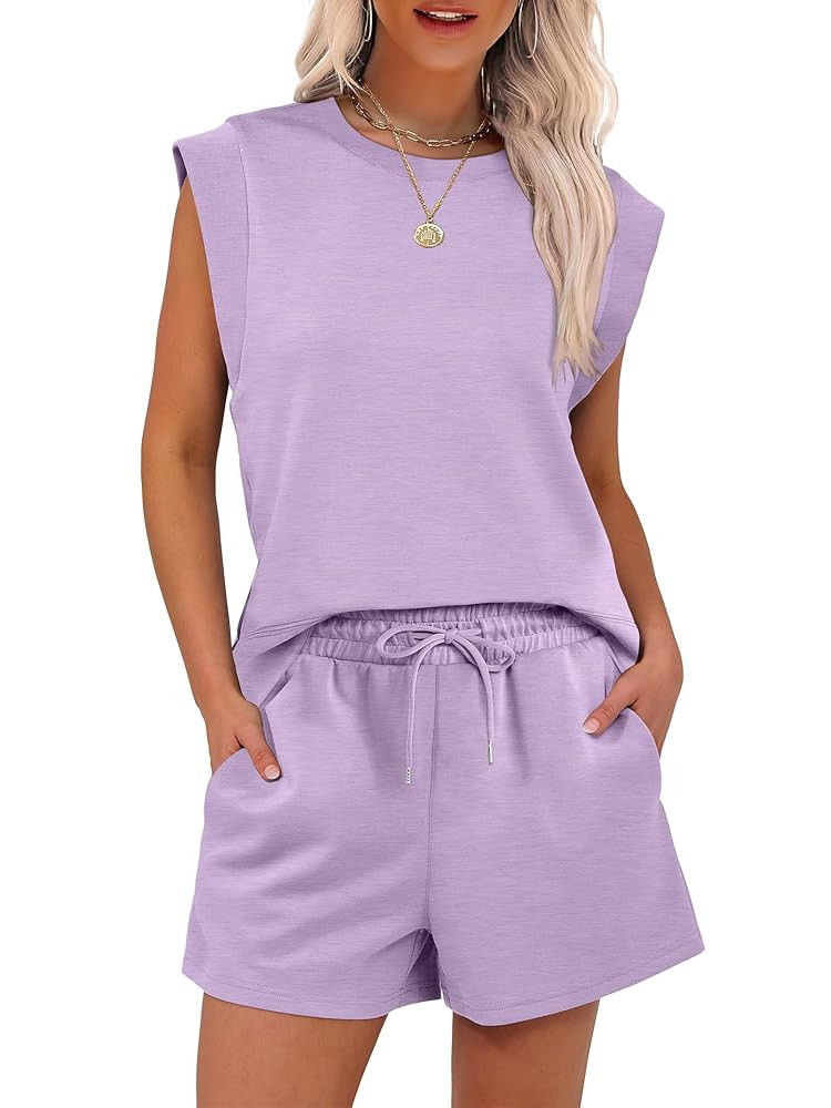 ANRABESS Two Piece Sets for Women 2025 Summer Short Lounge Set Casual Beach Vacation Outfits Spri... | Amazon (US)