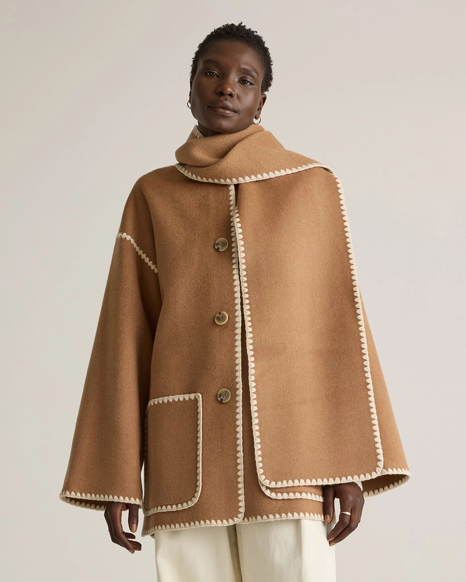 Double-Faced Merino Wool Scarf Coat | Quince