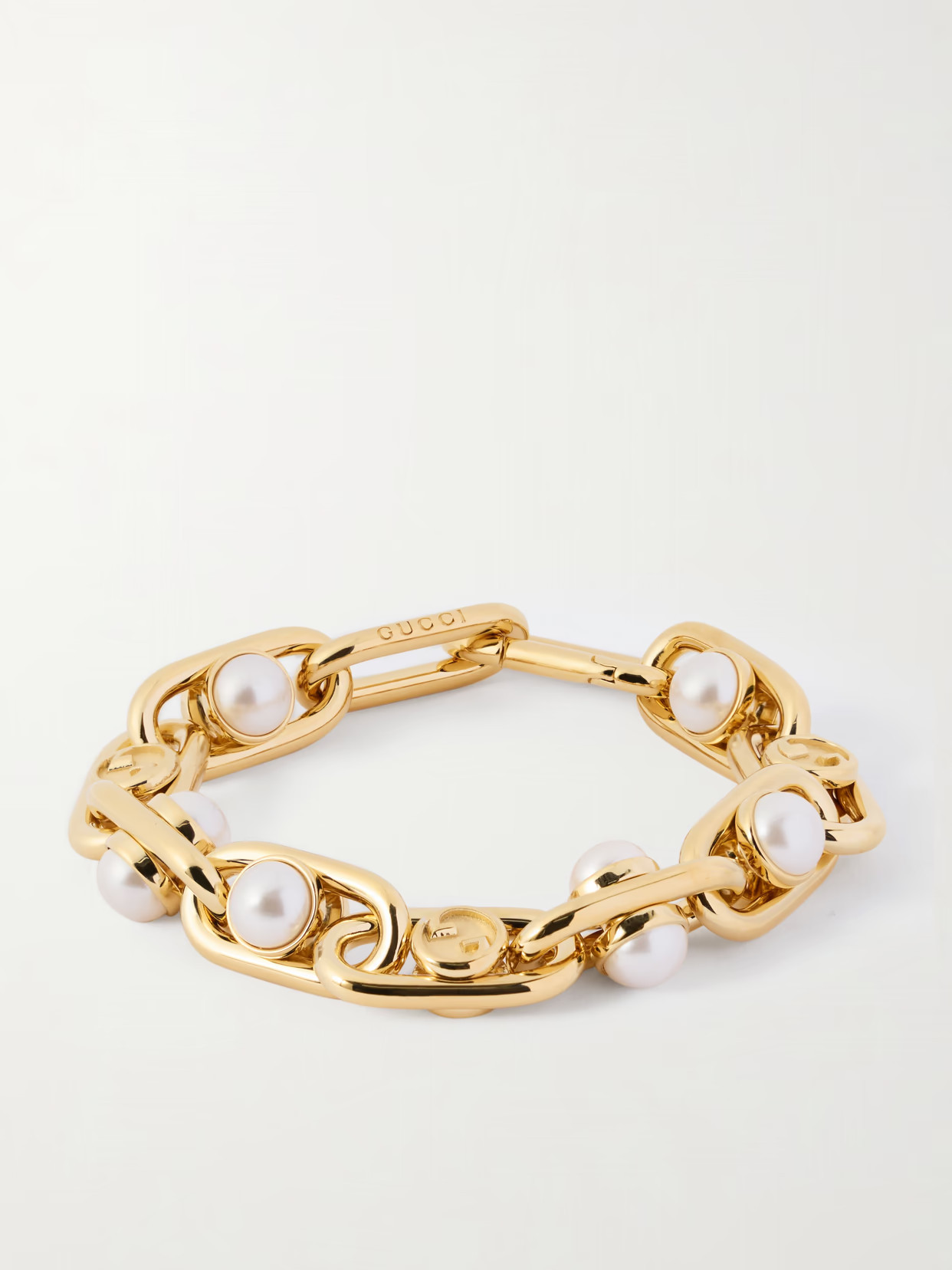Gucci - Gold-tone Faux Pearl Bracelet - M | NET-A-PORTER (US)
