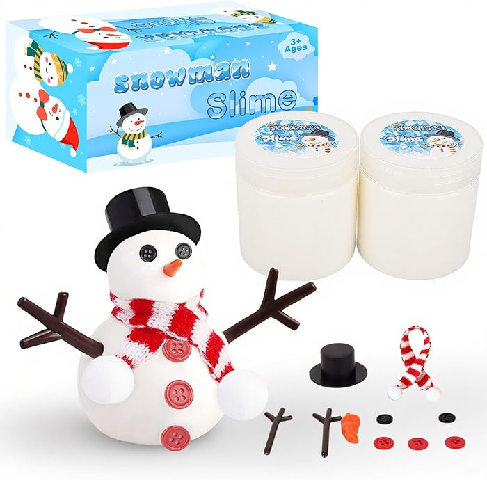 2 Pack Large-Capacity Slime Kit with Snowman Accessories,Do You Want to Build a Snowman,Build, Me... | Amazon (US)