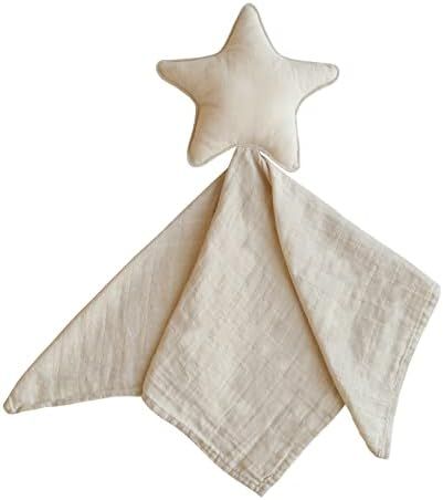 mushie Star Security Blanket | Baby Lovey | 100% Organic Muslin Cotton (Fog) | Amazon (US)