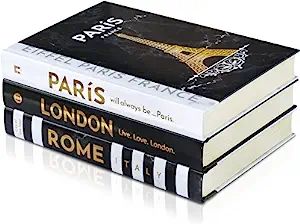 Decorative Books for Home Decor — Hardcover Faux Book Decor, Gold Foil Stamping Titles, Set of ... | Amazon (US)
