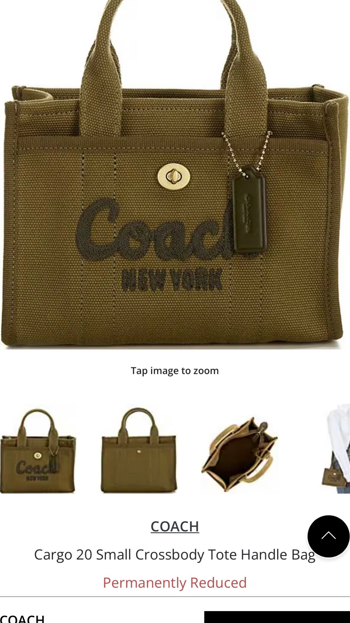 $90 for the Coach cargo 20, adds to cart! Amazing DEAL✨