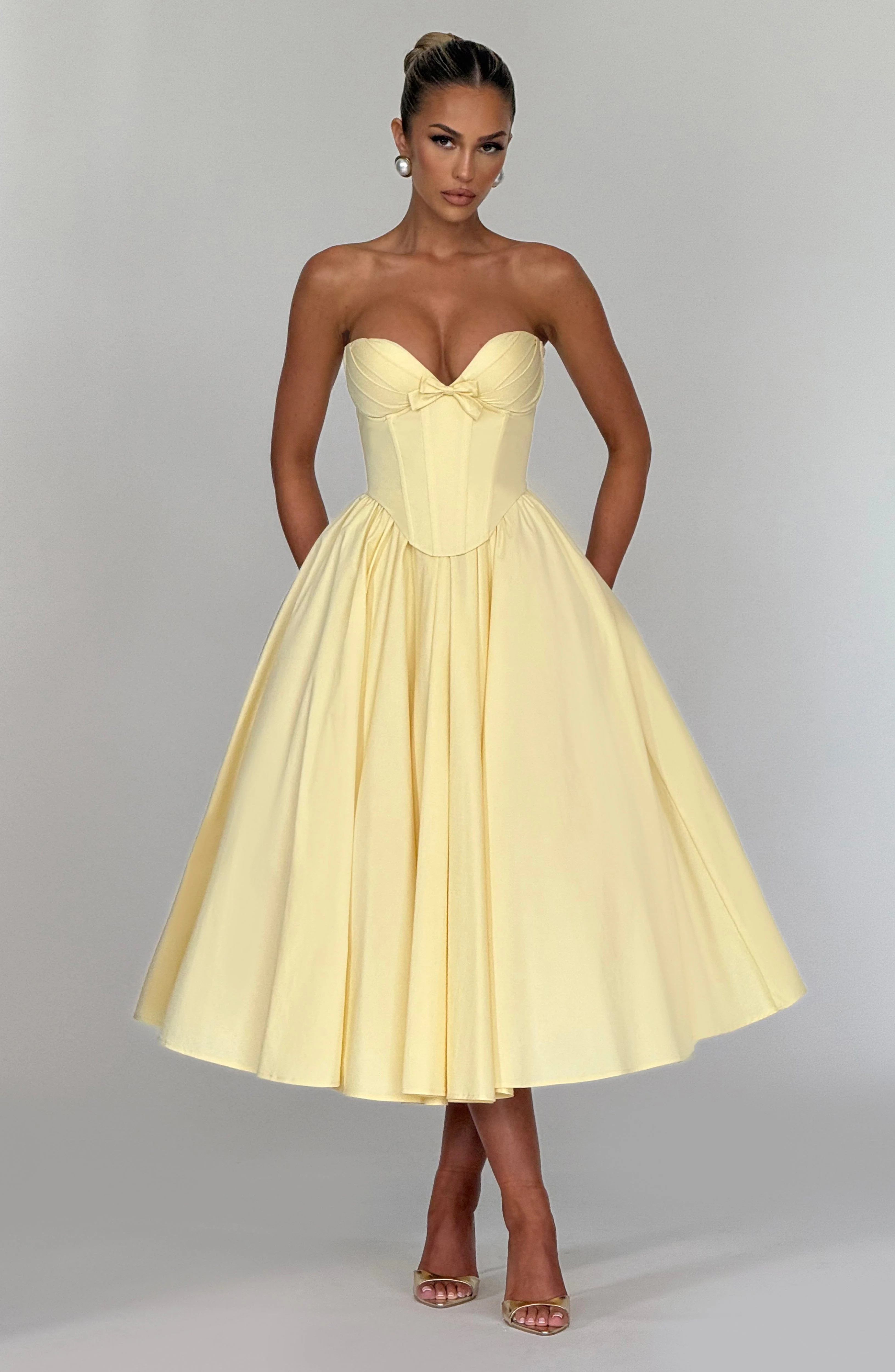 Prim Midi Dress - Lemon | Babyboo (global)