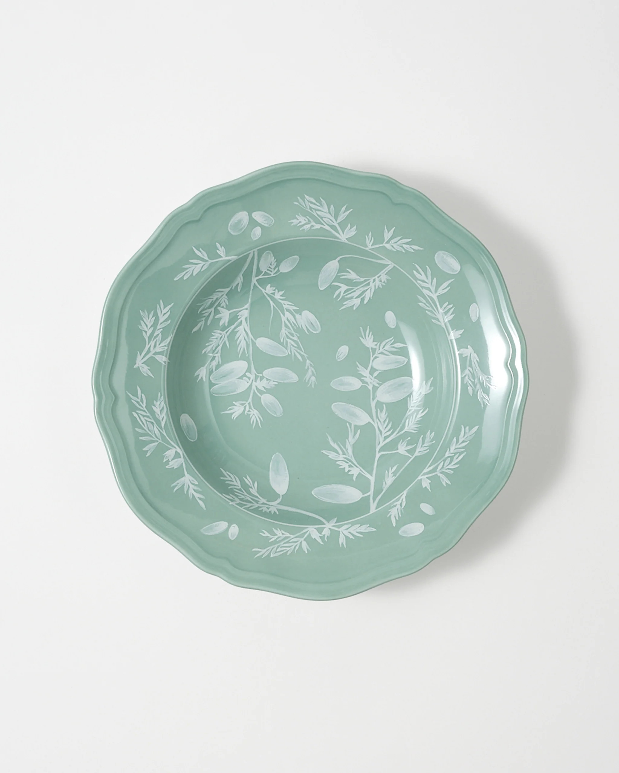 Ginori Floral Soup Plate, Green | Cabana Magazine