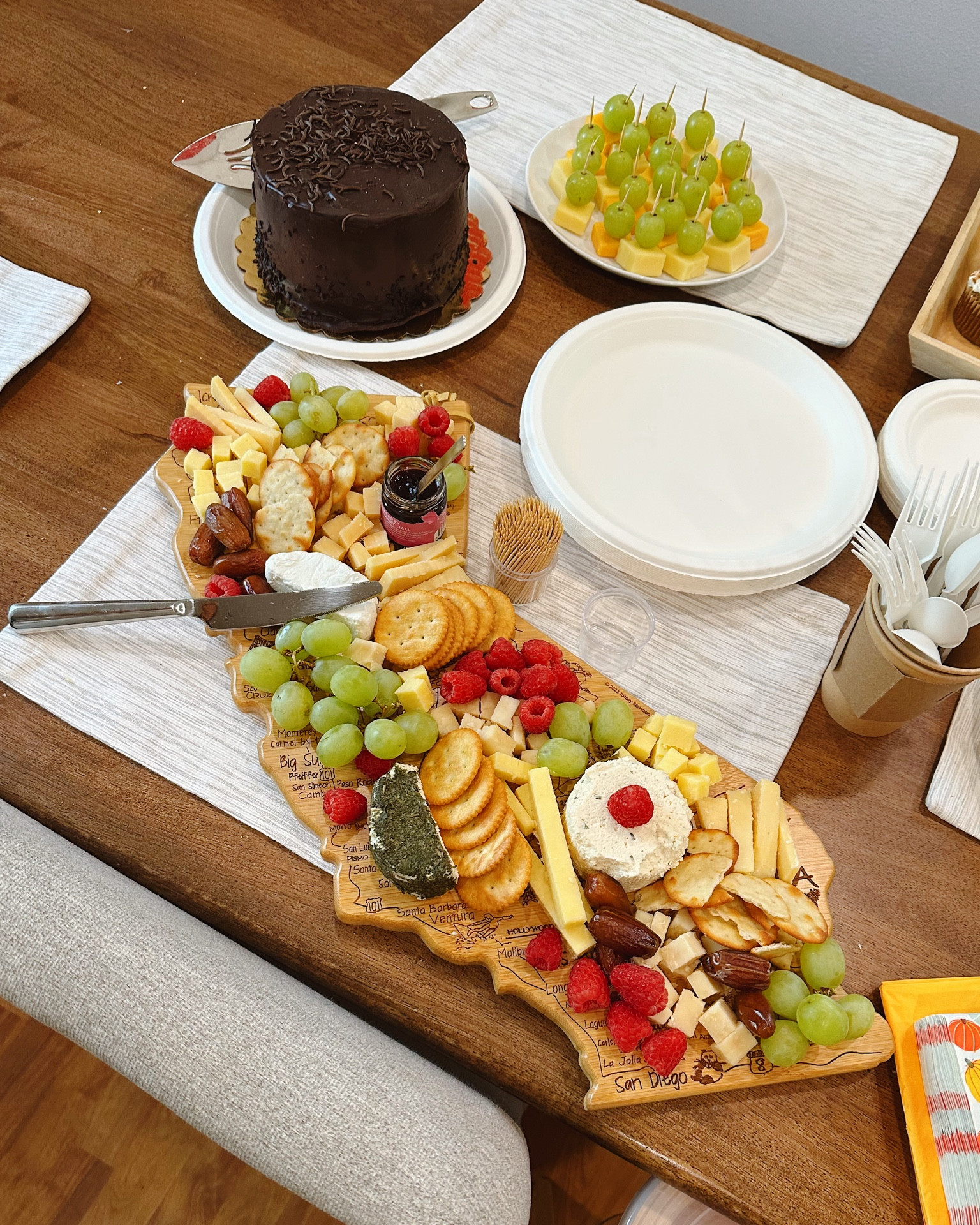Entertaining at home is always more fun with a good cheeseboard. We love ours which is in the shape of the state of California and makes us feel right at home.

Our wood board was found at Costco, but similar ones are tagged! Luckily there are lots of options out there, depending on your price point. 

If not California, then find a shape that means something to you!

#LTKHome #LTKParties #LTKHoliday