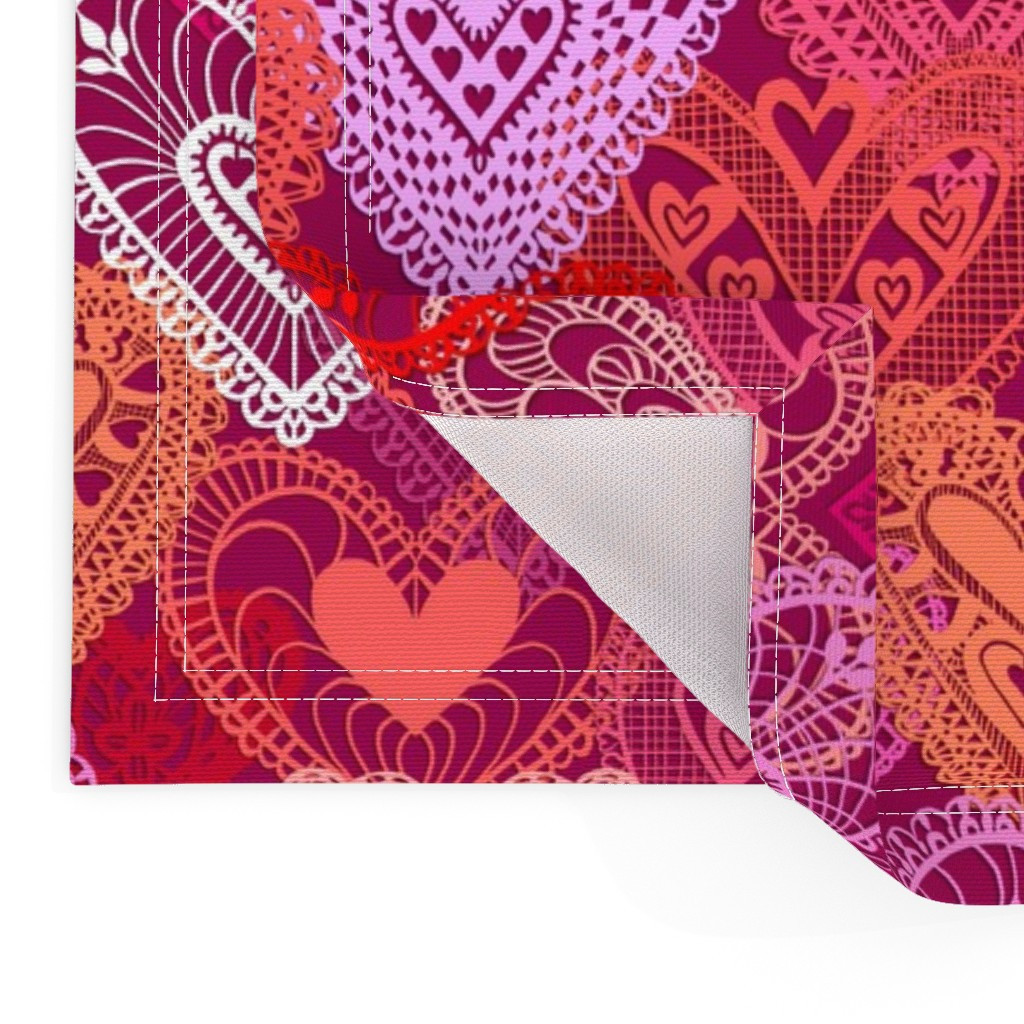 Placemat in Paper Hearts | Spoonflower
