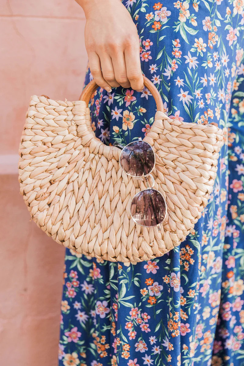 Secret Promises Straw Tan Crossbody Purse | Pink Lily