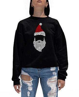Women's Santa Claus Word Art Crewneck Sweatshirt | Macy's