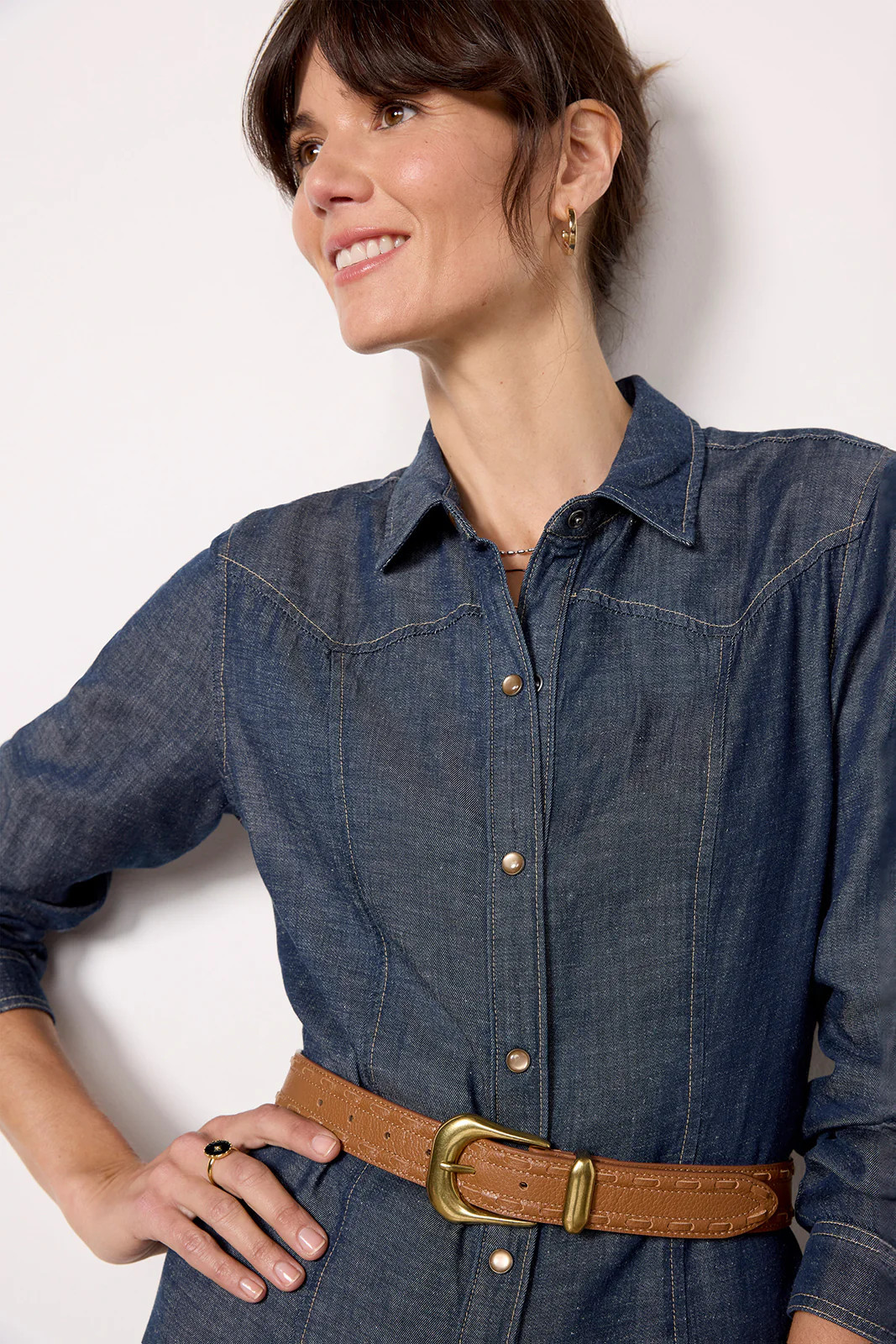 Western Yoke Shirt Dress | Evereve