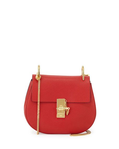 Drew Small Chain Saddle Bag, Red | Neiman Marcus