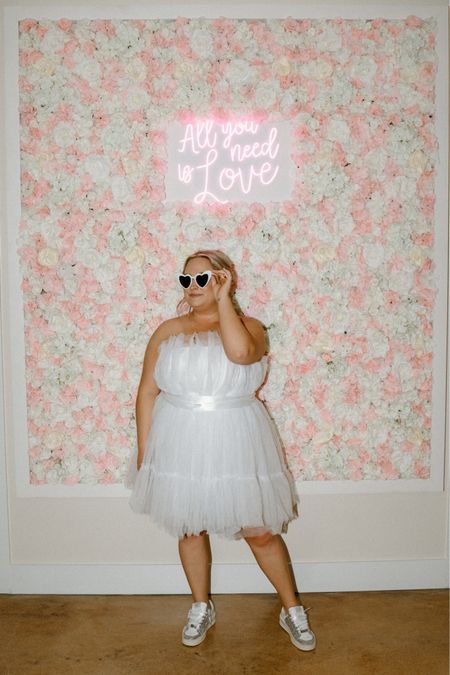PHOTO CRED: @ASHLEYMEDRANOPHOTOGRAPHY

Reception dress, reception look, wedding reception outfit, bachelorette outfit, tulle dress, white tulle dress, glitter golden goose sneakers, golden goose, wedding sneakers 

#LTKwedding #LTKstyletip