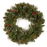 National Tree Company Artificial Christmas Wreath, Green, Crestwood Spruce, Decorated with Pine C... | Amazon (US)