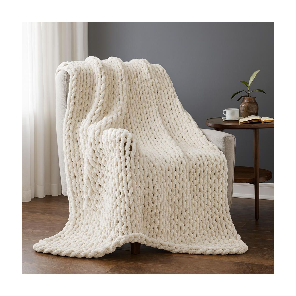 Peace Nest Handmade Chunky Knit Chenille Yarn Throw Blanket 50"x60" | Target