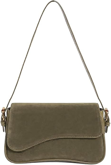 Women's Shoulder Bag Suede Handbag Underarm Purse Tote Bag Brown Suede Purse Y2K Crossbody Bag wi... | Amazon (US)