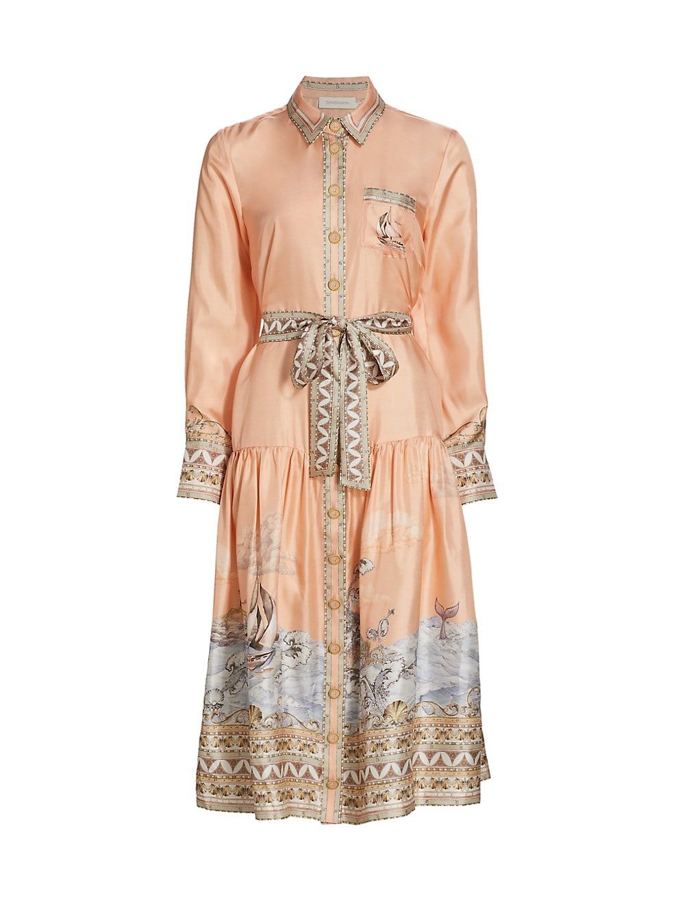 High Tide Belted Silk Shirtdress | Saks Fifth Avenue