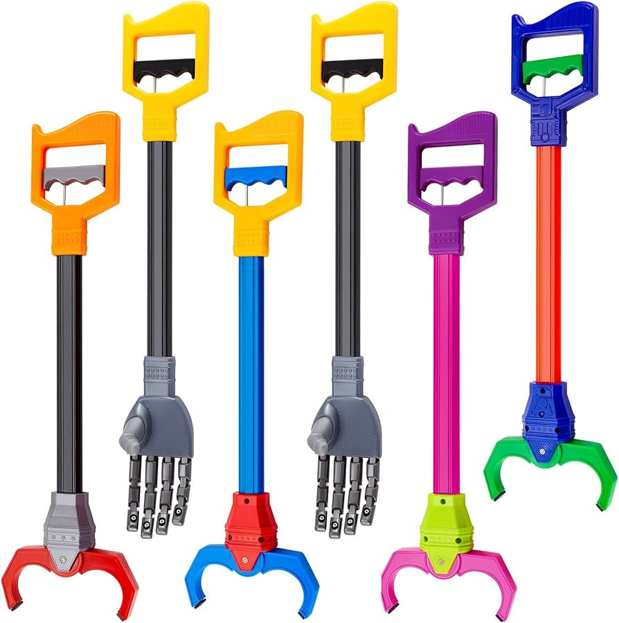6 Pcs Interactive Toy Grabber Robot Hand Claw Grabber Tool Robot Arm Long Robotic Arm Grabber Toy... | Amazon (US)