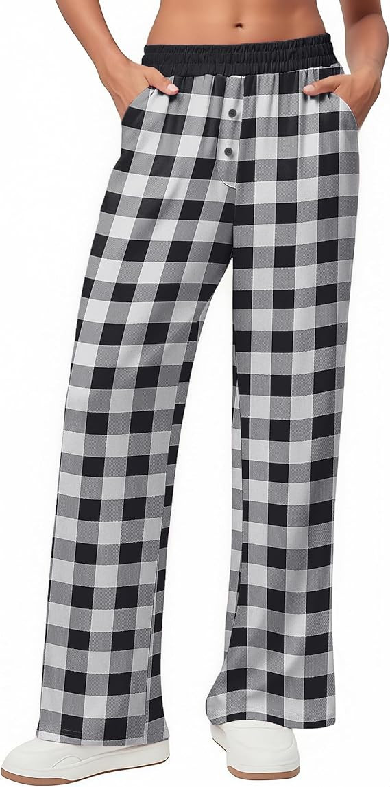 Ekouaer Womens Wide Leg Pants for Women Elastic Waist Womens Casual Palazzo Pants Soft Comfy Paja... | Amazon (US)