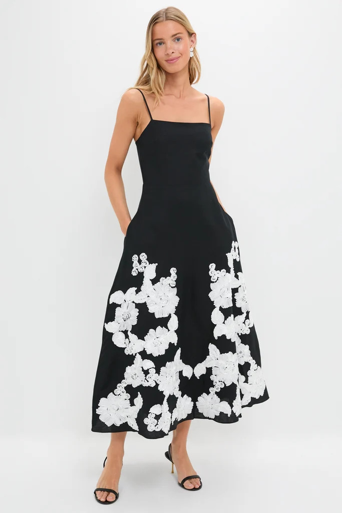 Black Multi Annabella Midi Dress | Tuckernuck (US)