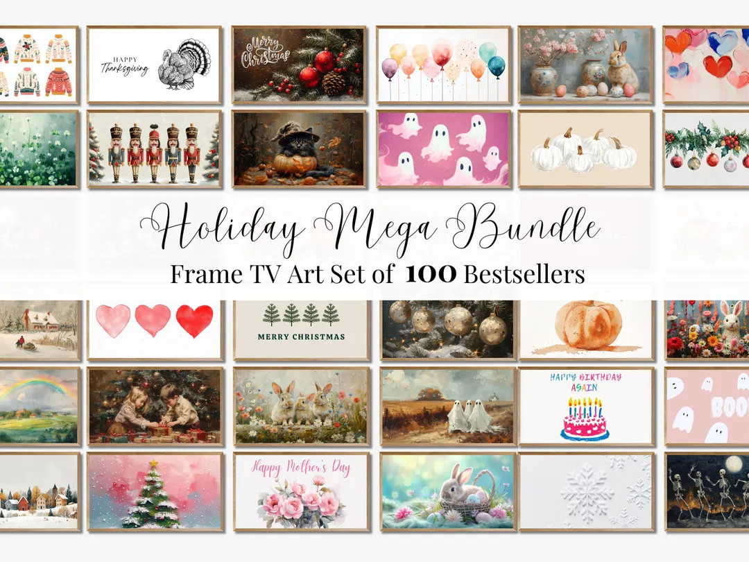 Samsung Frame TV Art Set Ultimate Holiday Bundle, Frame TV Halloween Set, Fall Frame TV, Thanksgi... | Etsy (US)