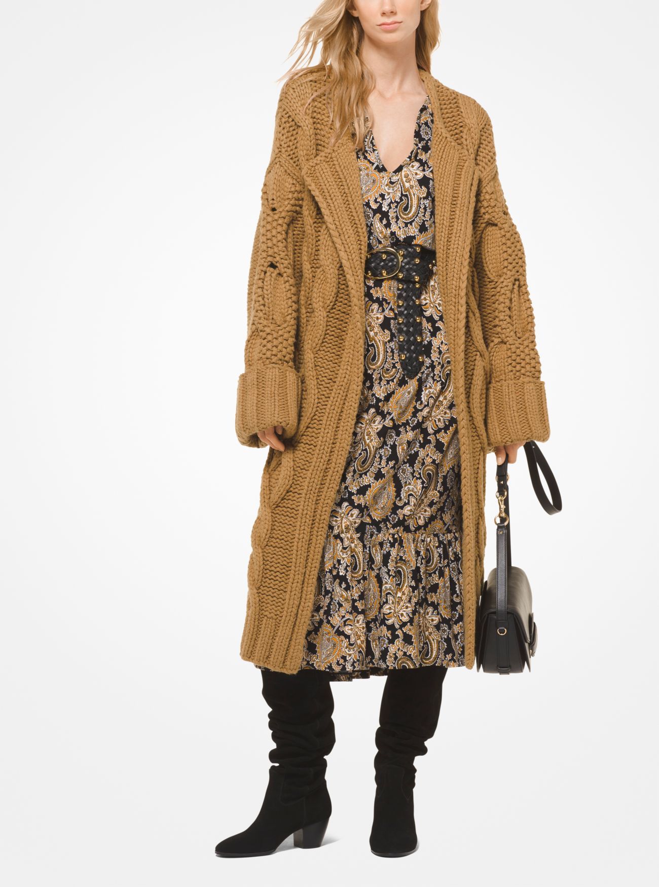 Cable-Knit Oversized Cardigan | Michael Kors (UK)