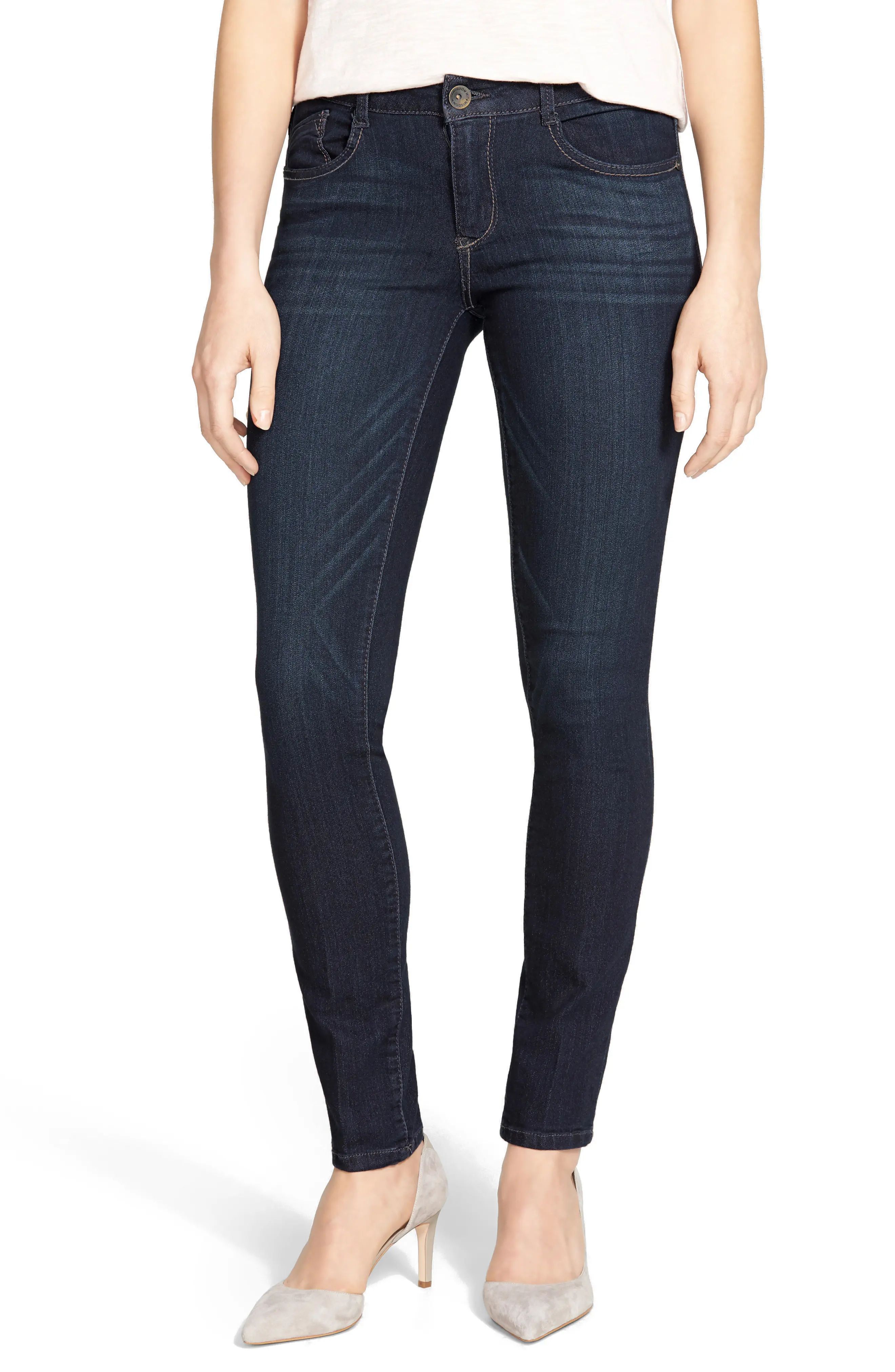 Wit & Wisdom Super Smooth Stretch Denim Skinny Jeans (Dark Navy) (Regular & Petite) (Nordstrom Exclu | Nordstrom