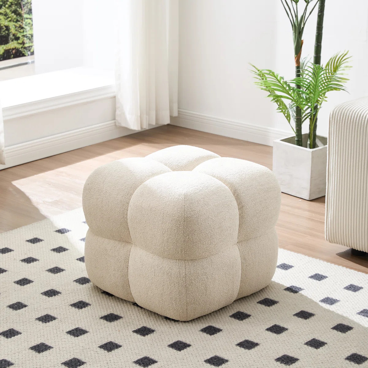 Robertas 20.9" Tufted Square Footstool Ottoman | Wayfair North America