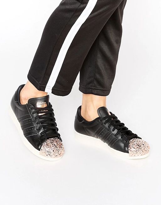adidas Originals Black Superstar Sneakers With Copper Metal Toe Cap | ASOS US