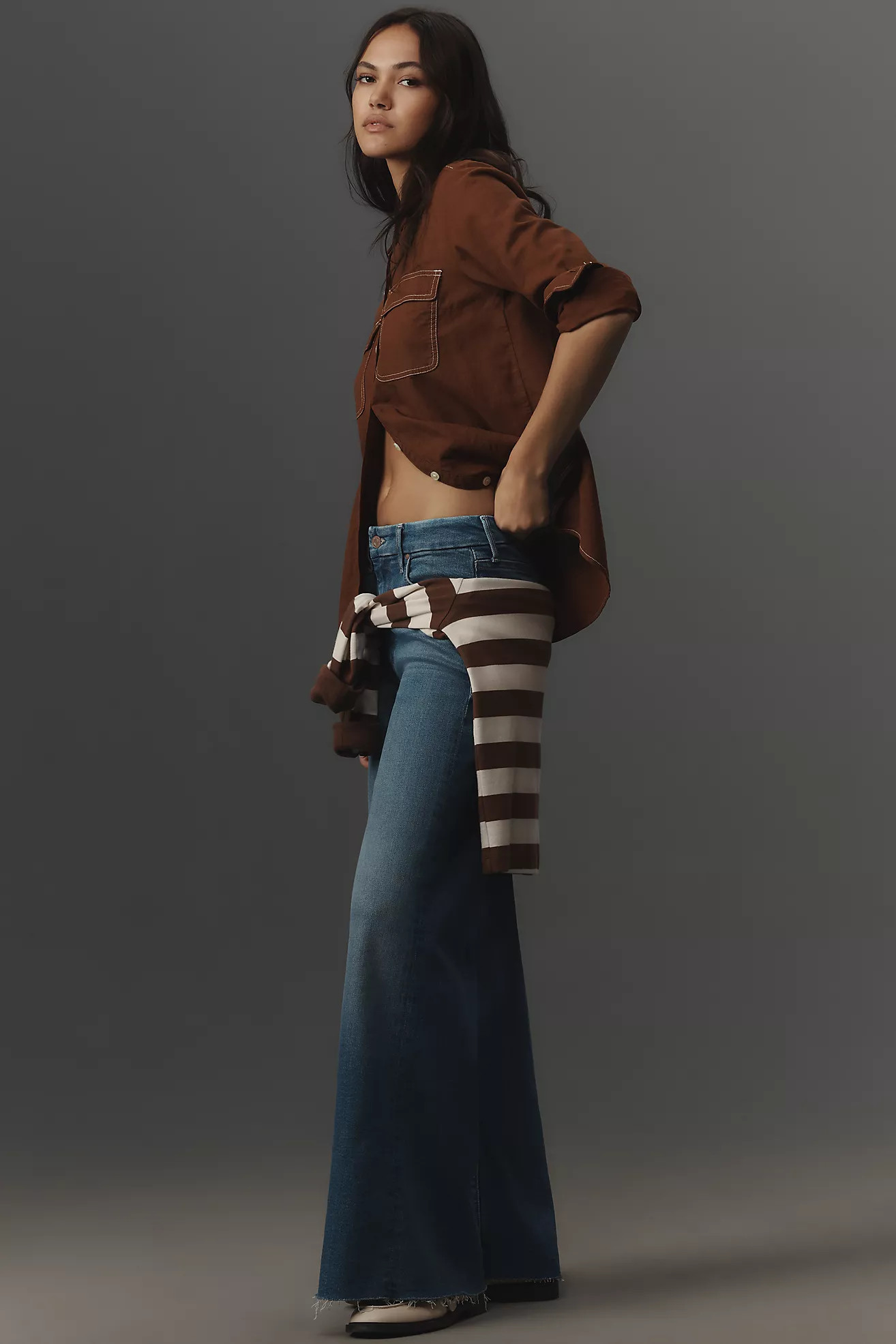 MOTHER The Roller Fray High-Rise Wide-Leg Jeans | Anthropologie (US)