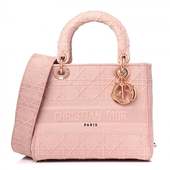 CHRISTIAN DIOR

Canvas Embroidered Cannage Medium Lady D-Lite Pink | Fashionphile