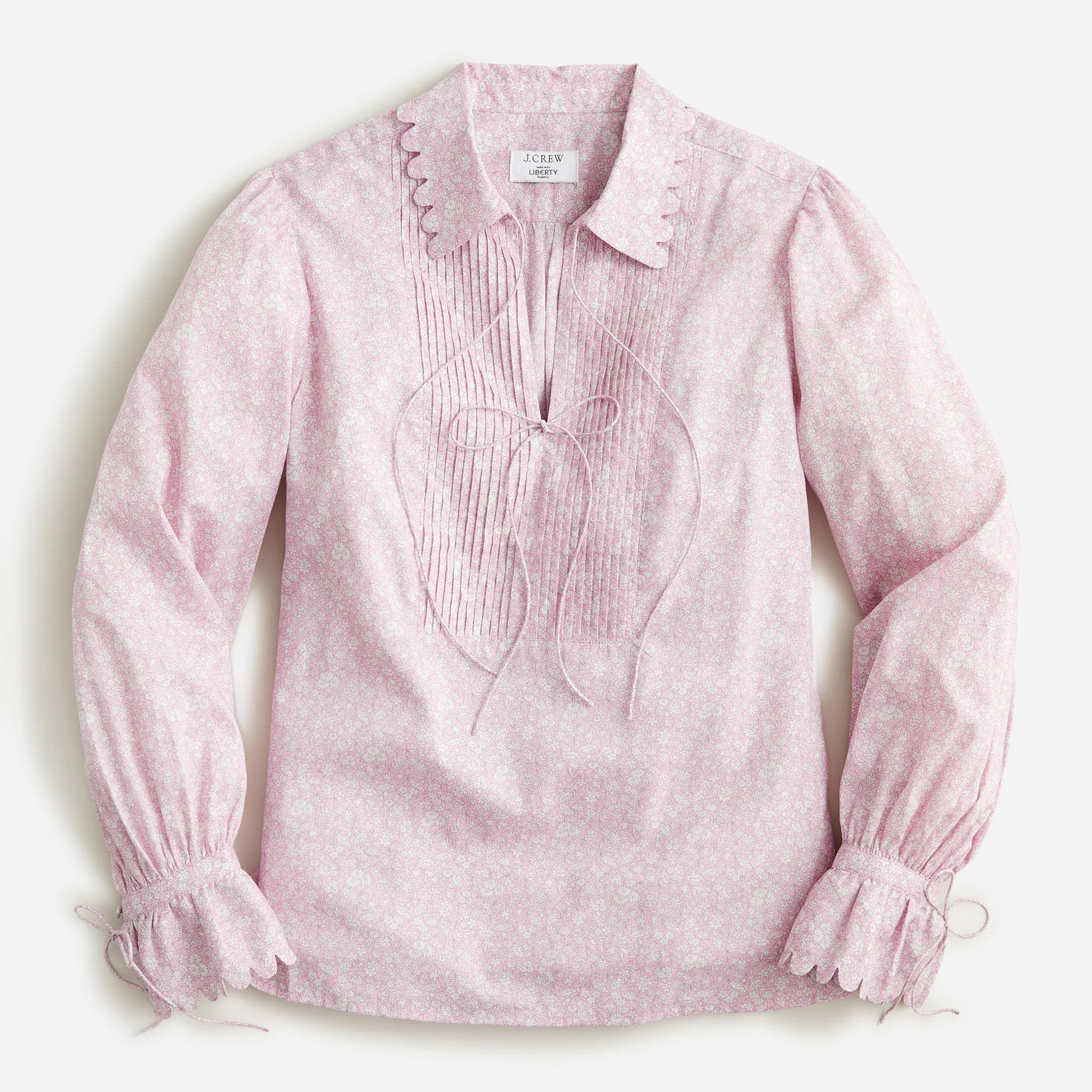 Scalloped popover top in Liberty® Flower Market organic cotton | J. Crew US