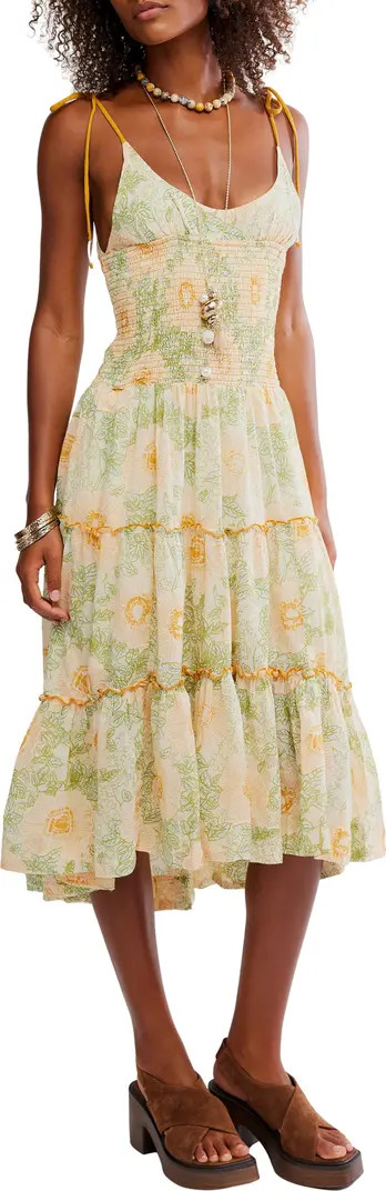 Adriel Tie Strap Tiered Midi Dress | Nordstrom